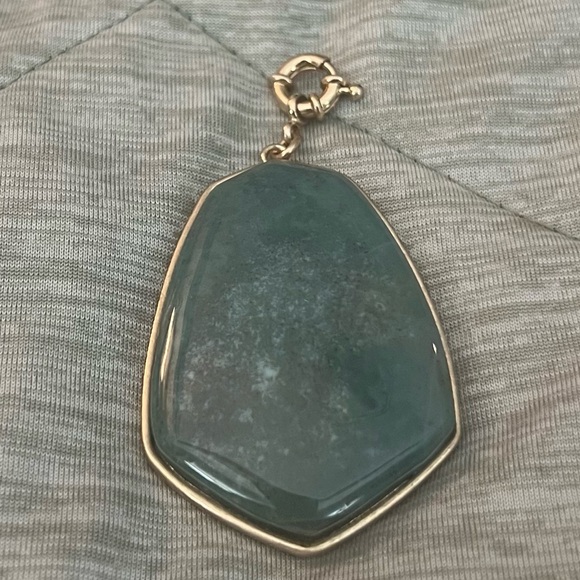 Park Lane Jewelry - Park Lane Green Genuine Agate Clip on Pendant
